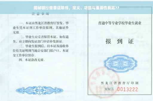 揭秘银行签章证明书，定义、功能与重要性概览??