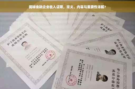 揭秘金融企业收入证明，定义、内容与重要性详解?