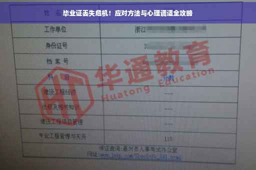 毕业证丢失危机！应对方法与心理调适全攻略