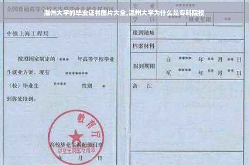 温州大学的毕业证书图片大全,温州大学为什么是专科院校