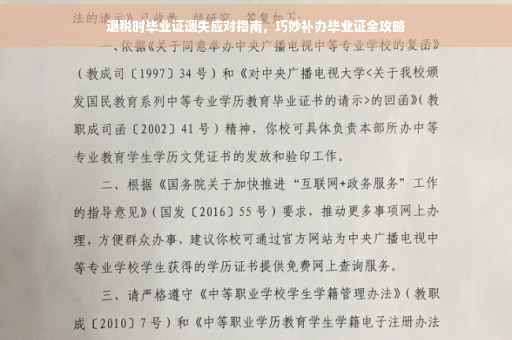 退税时毕业证遗失应对指南，巧妙补办毕业证全攻略