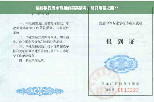 揭秘银行流水背后的真实情况，易开难言之路??