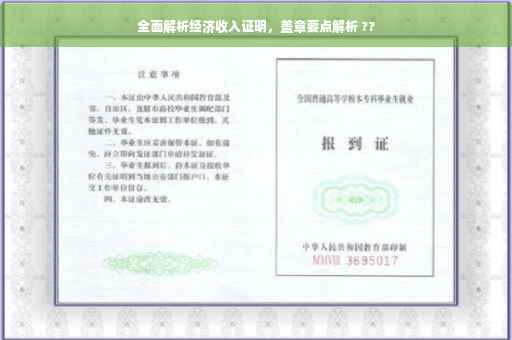 全面解析经济收入证明，盖章要点解析 ??