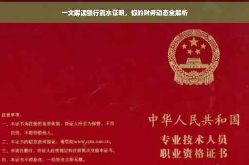 一文解读银行流水证明，你的财务动态全解析