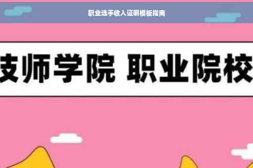 职业选手收入证明模板指南