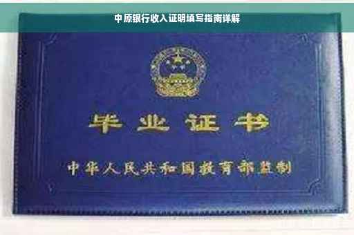 中原银行收入证明填写指南详解