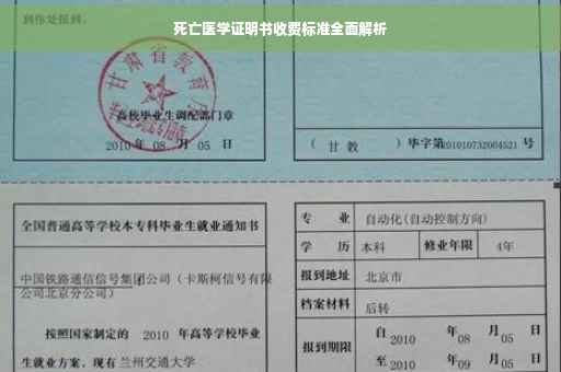 死亡医学证明书收费标准全面解析
