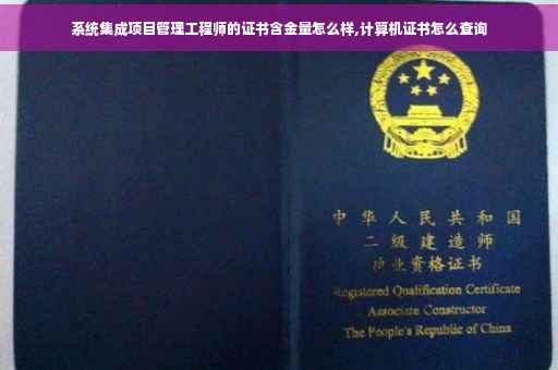 系统集成项目管理工程师的证书含金量怎么样,计算机证书怎么查询