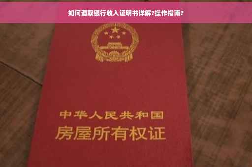 如何调取银行收入证明书详解?操作指南?