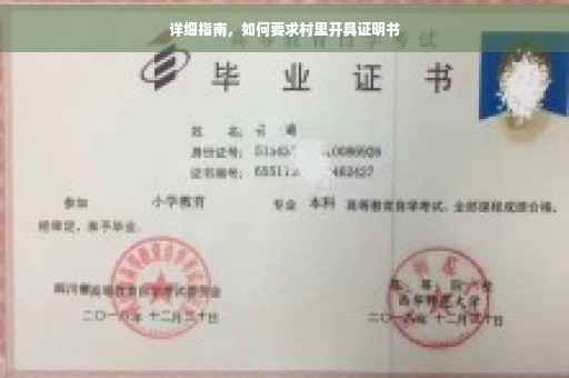 详细指南，如何要求村里开具证明书