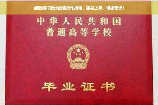 邮政银行流水缴费操作指南，轻松上手，便捷无忧！
