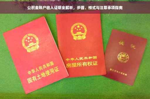 公积金账户收入证明全解析，步骤、格式与注意事项指南