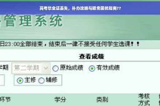 高考毕业证丢失，补办攻略与避免困扰指南??