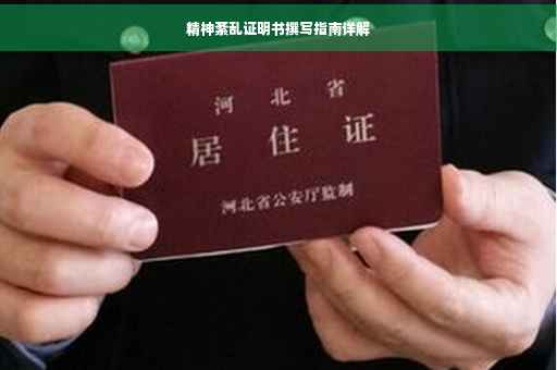 精神紊乱证明书撰写指南详解