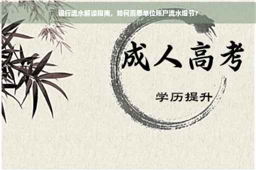 银行流水解读指南，如何洞悉单位账户流水细节？