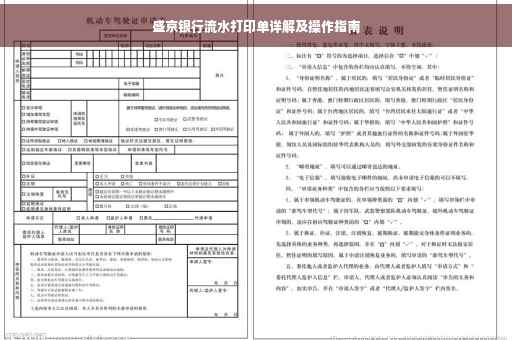 盛京银行流水打印单详解及操作指南