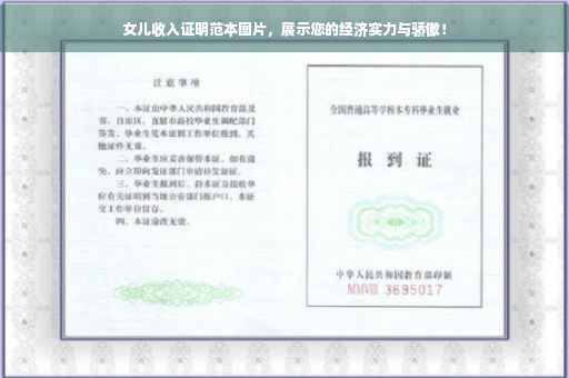 女儿收入证明范本图片，展示您的经济实力与骄傲！