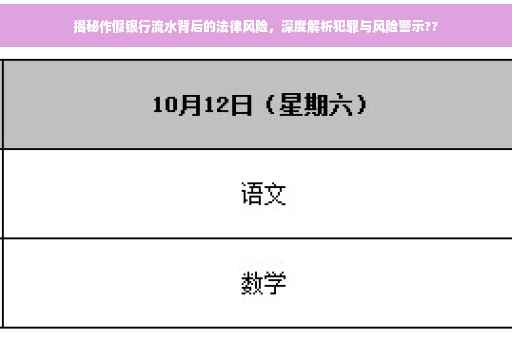 揭秘作假银行流水背后的法律风险，深度解析犯罪与风险警示??