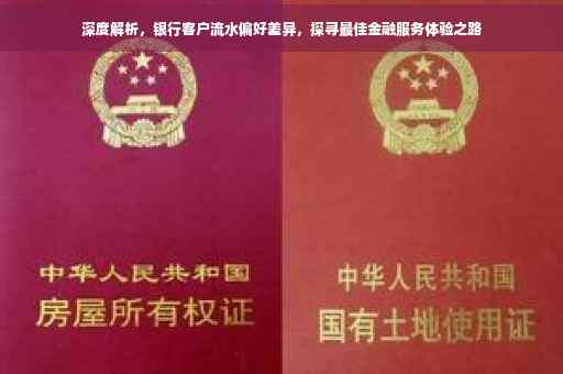 深度解析，银行客户流水偏好差异，探寻最佳金融服务体验之路