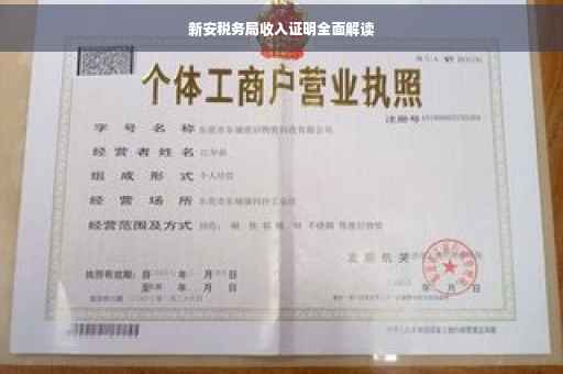 新安税务局收入证明全面解读