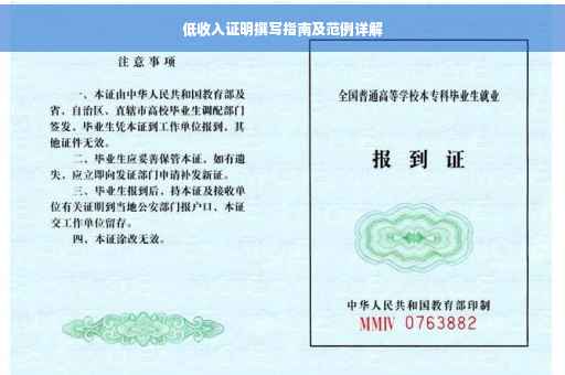 低收入证明撰写指南及范例详解