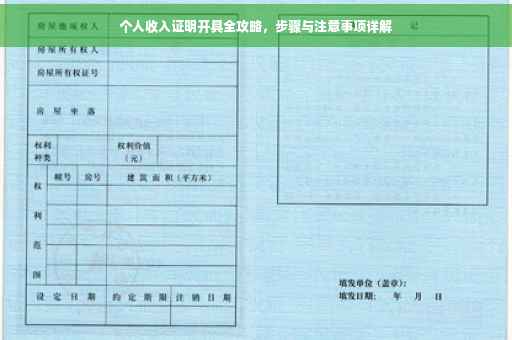 个人收入证明开具全攻略，步骤与注意事项详解