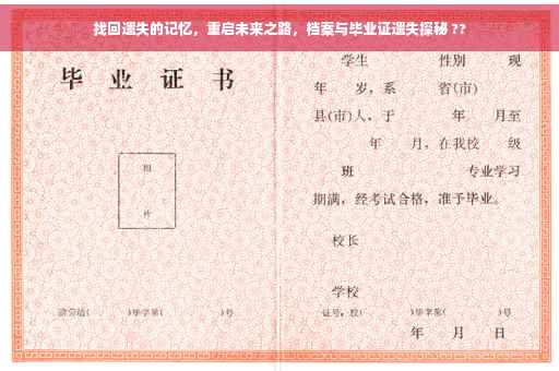 找回遗失的记忆，重启未来之路，档案与毕业证遗失探秘 ??