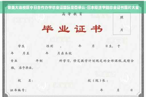 鲁美大连校区中日合作办学毕业证国际是否承认-日本经济学院毕业证书图片大全