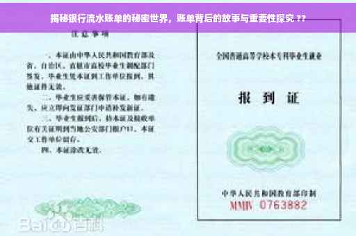 揭秘银行流水账单的秘密世界，账单背后的故事与重要性探究 ??