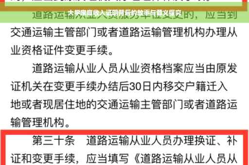 大学家庭收入证明背后的故事与意义探究