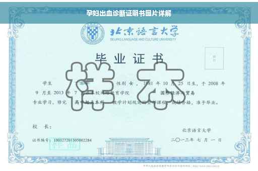 孕妇出血诊断证明书图片详解