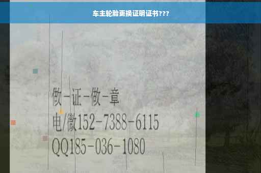 车主轮胎更换证明证书??? 车主轮胎更换证明证书???