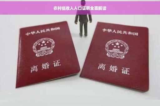 农村低收入人口证明全面解读