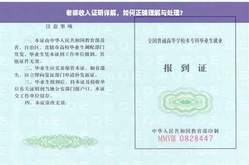 老婆收入证明详解，如何正确理解与处理？