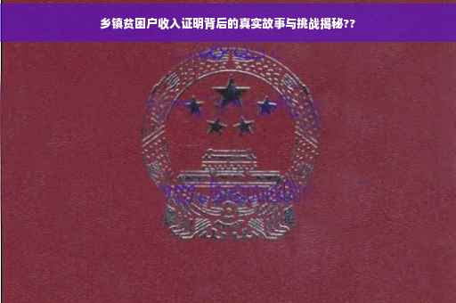 乡镇贫困户收入证明背后的真实故事与挑战揭秘??