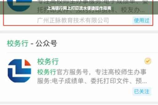 上海银行网上打印流水便捷操作指南