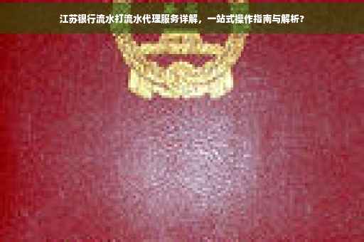 江苏银行流水打流水代理服务详解，一站式操作指南与解析?