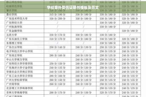 学校意外受伤证明书模板及范文