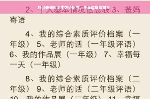 如何查询判决生效证明书，全面解析指南?⚡️