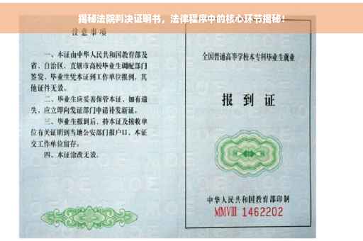 揭秘法院判决证明书，法律程序中的核心环节揭秘！