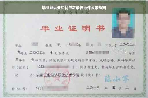 毕业证丢失如何应对单位原件要求指南