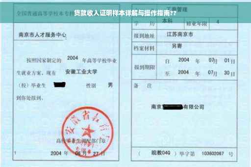 贷款收入证明样本详解与操作指南??