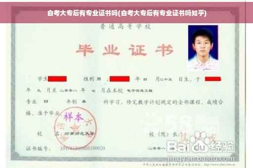 自考大专后有专业证书吗(自考大专后有专业证书吗知乎)