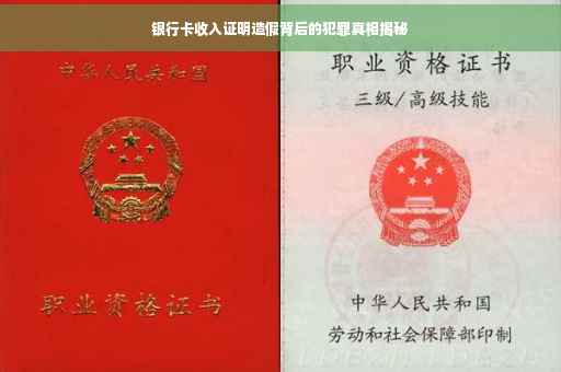 银行卡收入证明造假背后的犯罪真相揭秘
