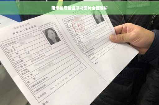 阻燃板质量证明书图片全面解析