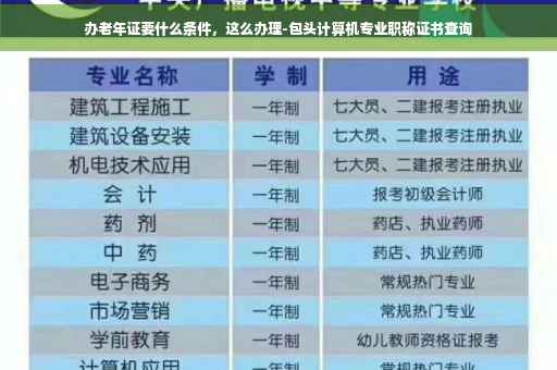办老年证要什么条件，这么办理-包头计算机专业职称证书查询