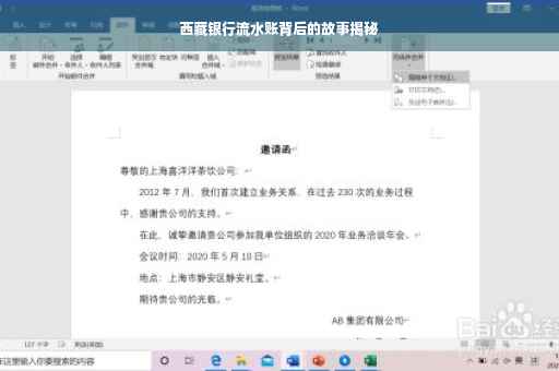 西藏银行流水账背后的故事揭秘