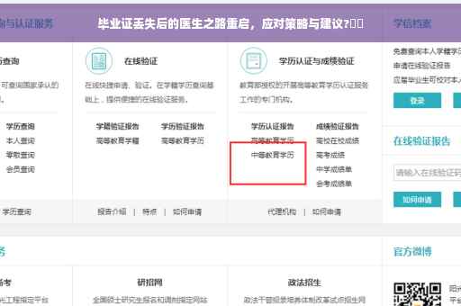 毕业证丢失后的医生之路重启，应对策略与建议?⚡️