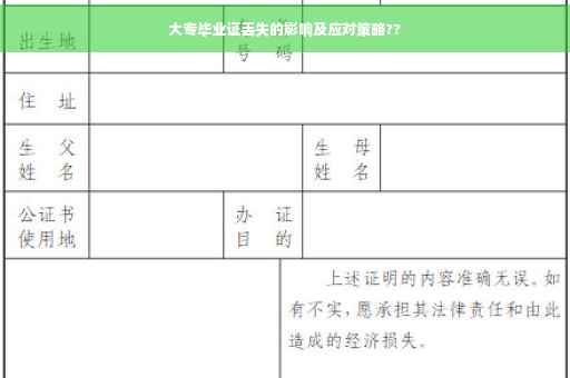 大专毕业证丢失的影响及应对策略??