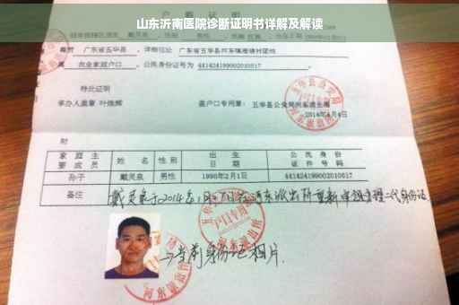 山东沂南医院诊断证明书详解及解读 山东沂南医院诊断证明书详解及解读